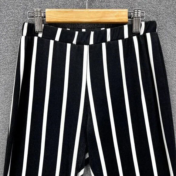 Eye Candy‎ pants Womens Blue white Stripe elastic waist Wide leg disco 80' retro - Picture 3 of 12